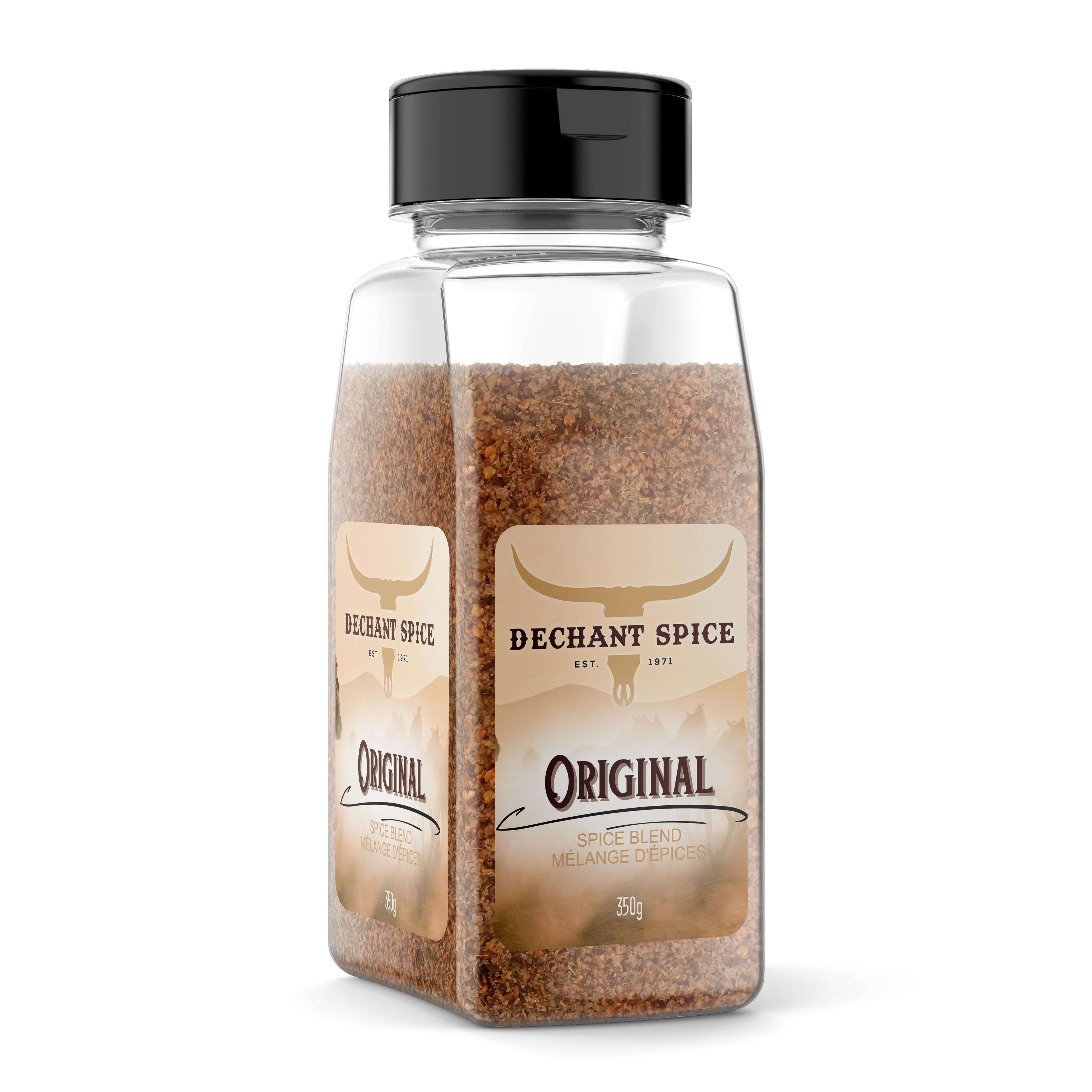 Spice jar with 'Dechant Spice' label on a white background